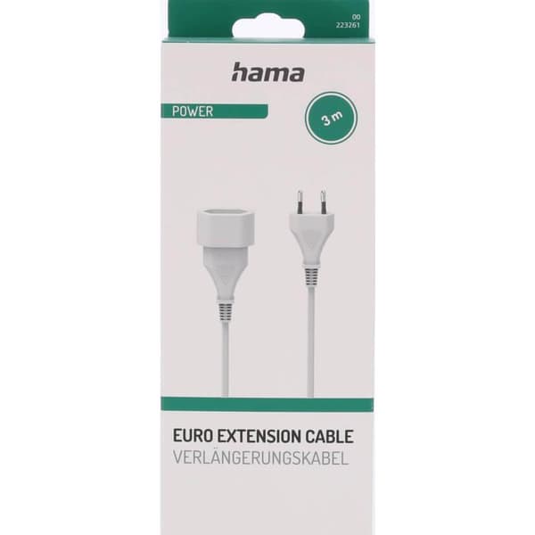 Hama Forlængerkabel Eurostik Hvid 3,0m