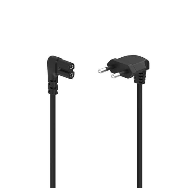 Hama Power Cable Angled Euro Plug Black 5.0m