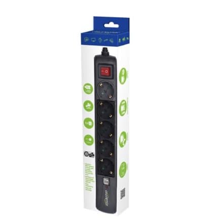Strāvas pagarinātājs Energenie 5 vietas USB 2A 1.5m