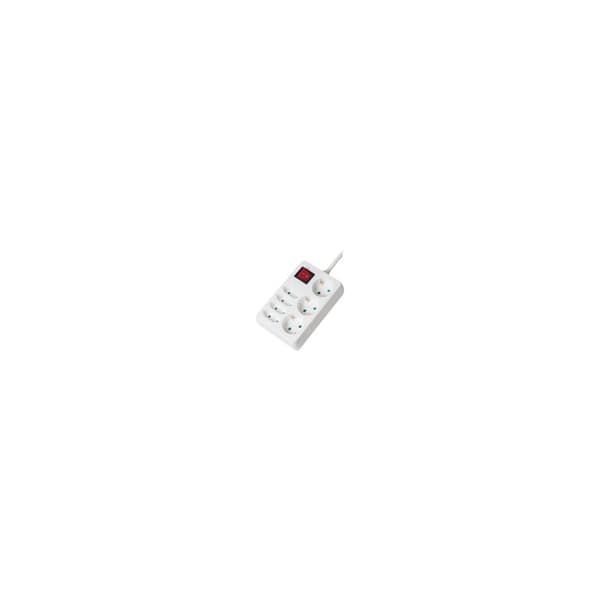 PRELUNGITOR LOGILINK, Schuko x 3, Euro skt x 4, conectare prin Schuko (T), cablu 5 m, 16 A, protectie stropire cu apa, on / off, alb, "LPS210" (timbru