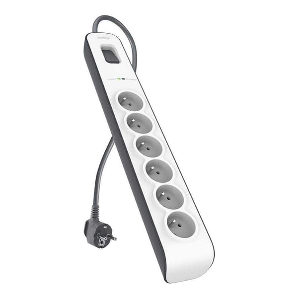 Belkin Bsv603vf2m Surge Strip Protection Socket 6 Slots Hvid