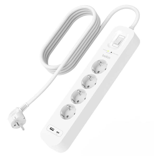Belkin Ylijännitesuojavirtalähde 525j 18w 4 Pistorasiat Kirkas