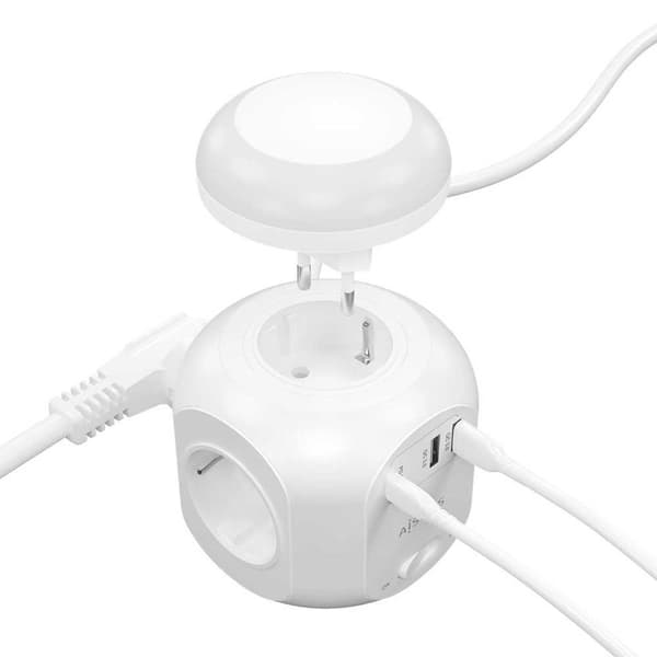 Aisens Multifunktion Firkantet Power Strip Outlets 4 Transparent
