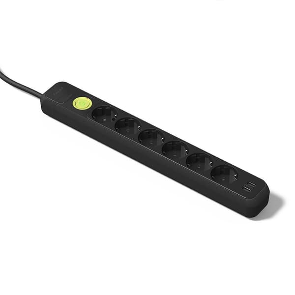 Famatel Strøms Strimmel 2 Usb 1.5 M 6 Outlets Med Kontakt Søvfarvet