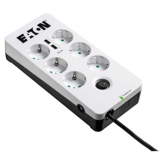 Eaton Pb6ud 6 Usb Din Protection Box 2500w 6 Outlets Valkoinen One Size / EU Plug