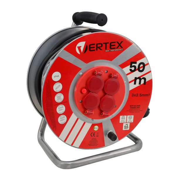 VERTEX.JATKOKAAPELI METALLILUMMULLA 50m 3x2,5mm