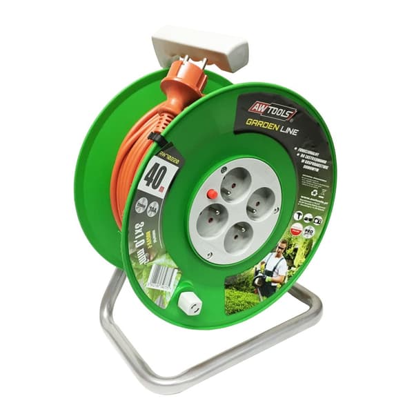 AWTOOLS GARDEN LINE REEL FÖRLÄNGNINGSKABEL 40m 3x1mm 10A / 2300W
