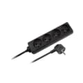 Miniatyrbillede 1 af 3: Rebel sort strømforlængerkabel, 4 stikkontakter uden kontakt, 5m kabel (3x1,5mm)