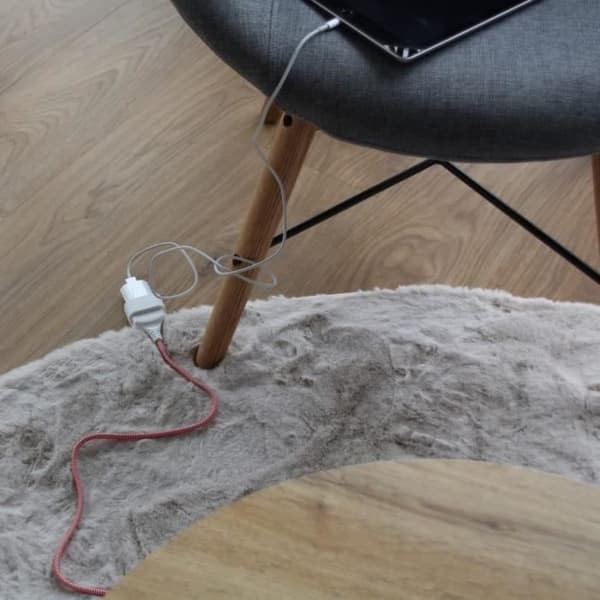 Chacon Förlängningskabel röd/vit 6A - 1,5m - Vit kontakt