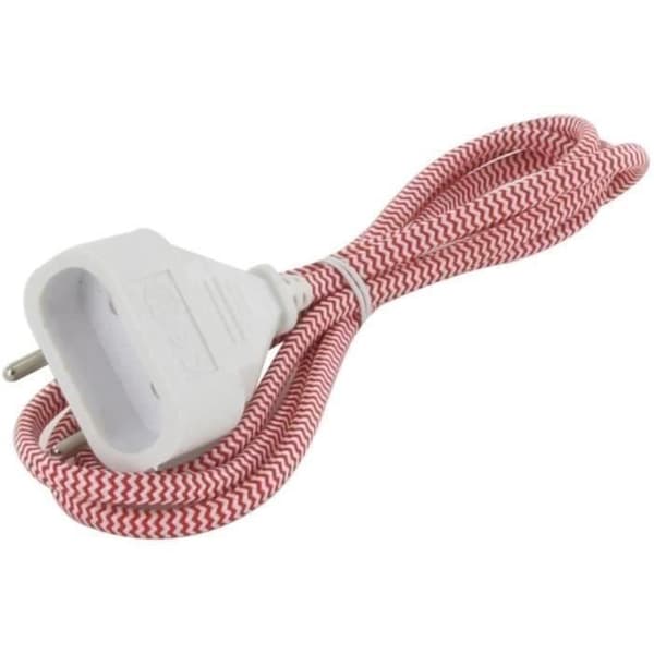 Chacon Förlängningskabel röd/vit 6A - 1,5m - Vit kontakt