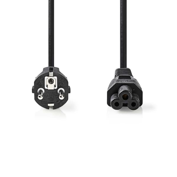 Nedis Strömkabel | Strömkontakt Hane | IEC-320-C5 | Rak | Rak | Nickelplaterad | 3.00 m | Rund | PVC | Svart | Label