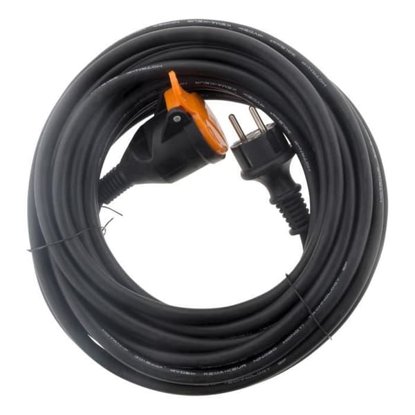 Förlängning 2P+E IP44 H07RN-F 3x1,5mm² 10m med orange fästklämma