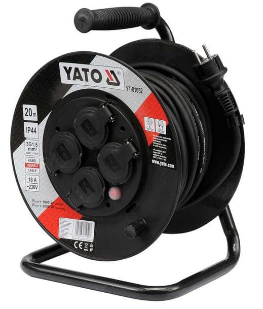 YATO REEL FORLÆNGERKABEL 30m 3 x 1,5mm2 IP44 81053