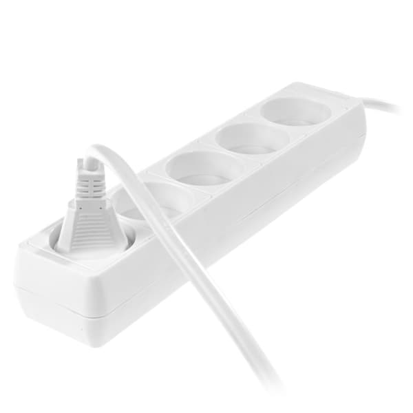AWTOOLS HOME FORLENGINGSKABEL HVID UDEN JORDING 5 - STIKkontakter 5,0 m