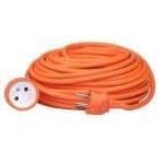 Elektrisk förlängningssladd - HO5 VV-F - 50 m - 2x1,5 mm² - Orange färg - Utomhusbruk