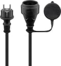 Pikkukuva 2 / 6: Goobay Strömkabel utomhus, 25 m, svart jordad hybrid stickpropp (typ E/F, CEE 7/7) > jordat uttag (typ F, CEE 7/3)