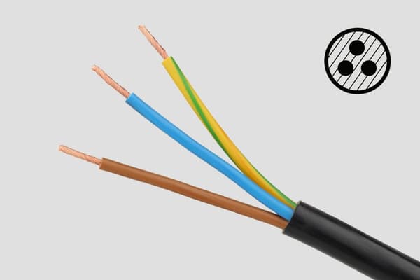 Rebel sort forlængerledning 5 stikkontakter med kontakt, 3m kabel (1,5mm)