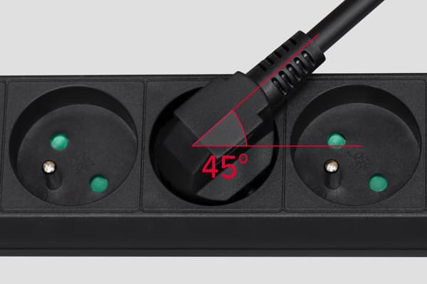 Rebel sort forlængerledning 5 stikkontakter med kontakt, 3m kabel (1,5mm)