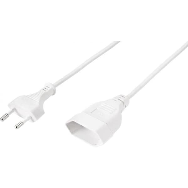 Sygonix SY-5044232 strömförsörjning Förlängningskabel vit 0,20 m