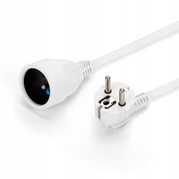 NÄTVERK FÖRLÄNGNINGSKABEL ENKEL UTTAG TRÄDGÅRDSREP 1,5M VIT IP20 kabel