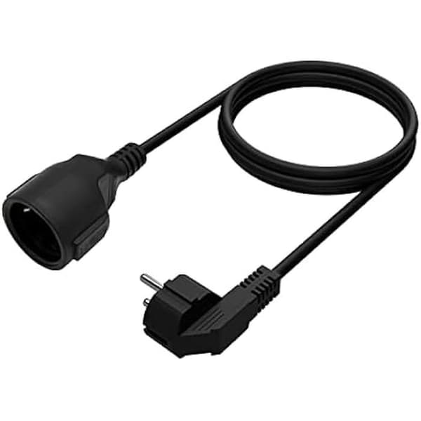 AISENS - A132-0600 - Schuko strömkabel, CEE7/M-CEE7/H, Svart, 2 m