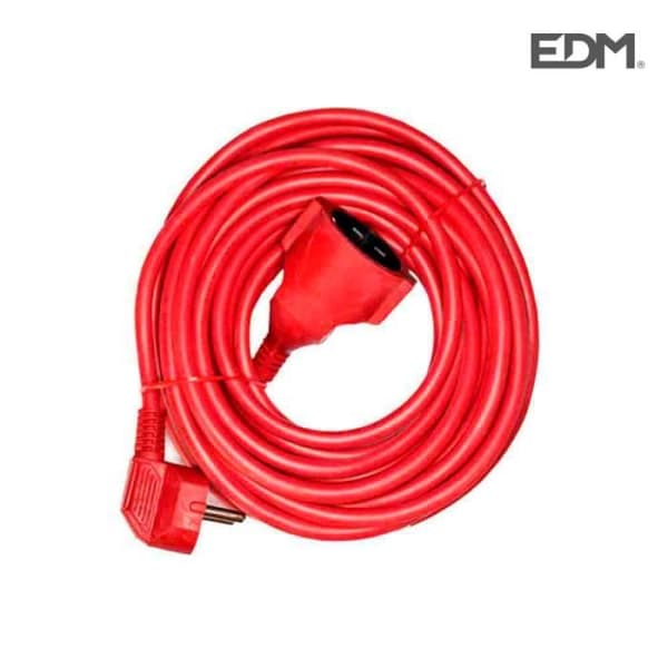 Förlängningssladd - EDM - 10 meter - Flexibel - Röd - 16 A
