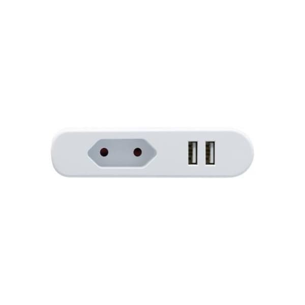 Bipolär förlängningssladd - Ej specificerad - 2 USB-portar - 1,5 m - 2,5 A - Resor