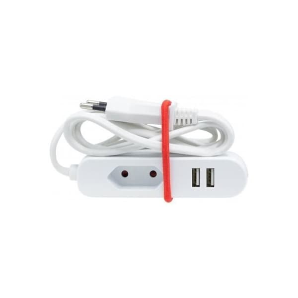Bipolär förlängningssladd - Ej specificerad - 2 USB-portar - 1,5 m - 2,5 A - Resor
