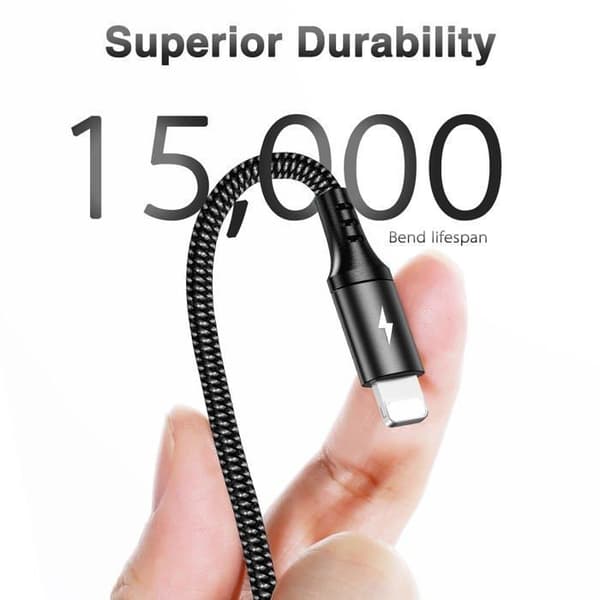 Multikabel med flera kontakter, 5 i 1 Universell Kabel [1.2M/2-pack] Multiladdningskabel med Lightning + USB C + Micro