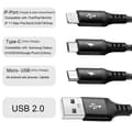 Miniatyrbild 5 av 6: Multikabel med flera kontakter, 5 i 1 Universell Kabel [1.2M/2-pack] Multiladdningskabel med Lightning + USB C + Micro