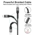 Miniatyrbild 6 av 6: Multikabel med flera kontakter, 5 i 1 Universell Kabel [1.2M/2-pack] Multiladdningskabel med Lightning + USB C + Micro