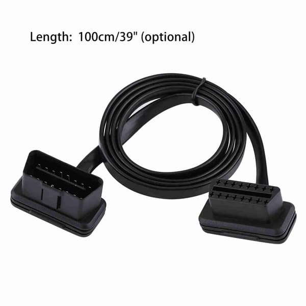 Auton auto 16-nastainen uros-naaras OBD2-jatkokaapelin diagnostiikkasovitin, pituus 100 cm/39 tuumaa