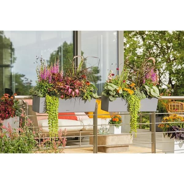 LECHUZA Planteringsmaskin BALCONERA Stone 80 ALL-IN-ONE Grå