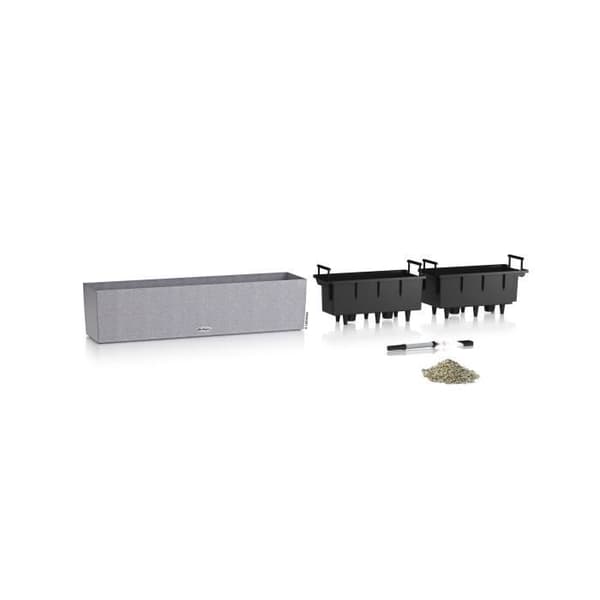 LECHUZA Planteringsmaskin BALCONERA Stone 80 ALL-IN-ONE Grå