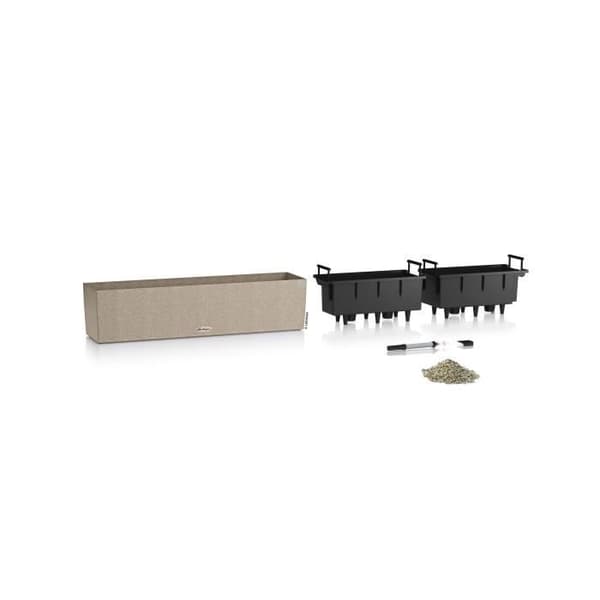 LECHUZA Planteringsmaskin BALCONERA Stone 80 ALL-IN-ONE Beige