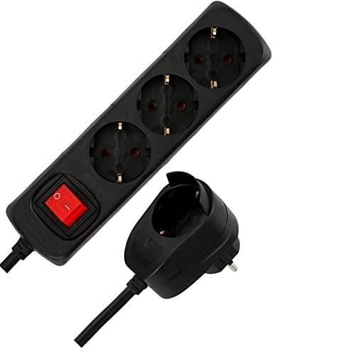 REV FÖRLÄNGNING MULTI-UTTAG 3+1X 5M + SWITCH, SVART 0012395514 SW
