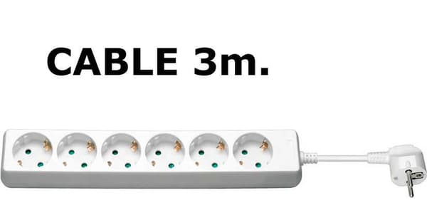 MicroConnect 6 pistorasiaa Schuko-pistorasia 3M valkoinen