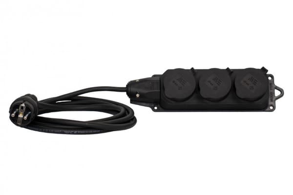 Gummiforlængerliste 3x230V OW (H05RR-F) 3x1,5-5m ONLINE