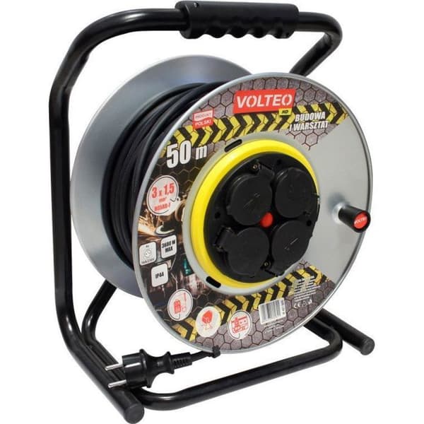 Rallonge Volteo RALLONGE ROBUSTE, TAMBOUR MÄTAL 50 M H05RR 3 x 1,5 IP44