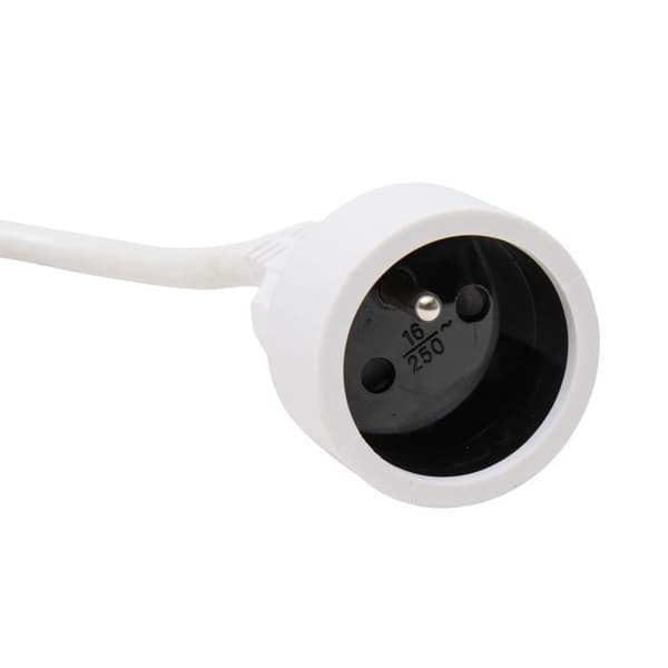 Förlängningssladd 10 meter 3500W max. rundkabel 3x1,5mm² vit