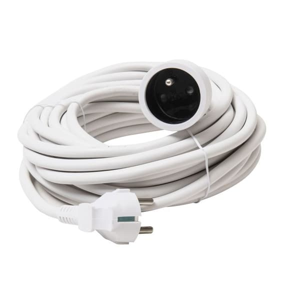 Förlängningssladd 10 meter 3500W max. rundkabel 3x1,5mm² vit
