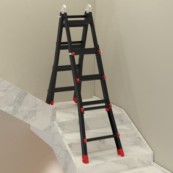 Teleskopstige, 232-401x46x11 cm, Sort