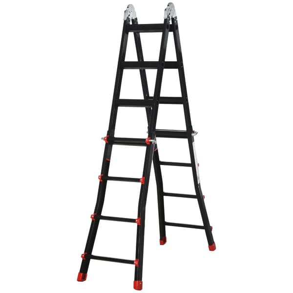 Teleskopstige, 232-401x46x11 cm, Sort