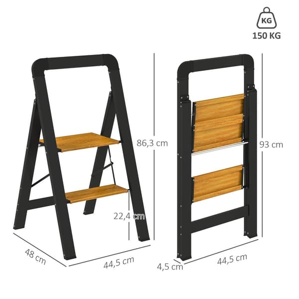 Trinladder, 44.5x48x86.3 cm, Sort