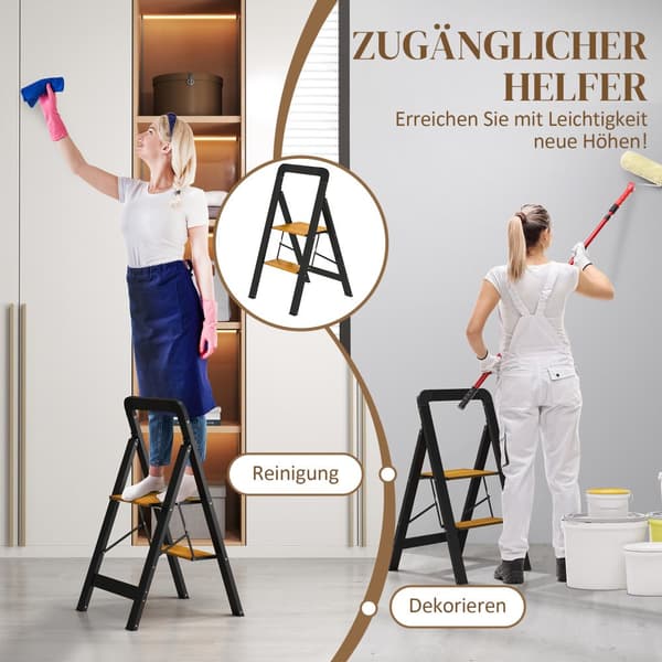 Trinladder, 44.5x48x86.3 cm, Sort