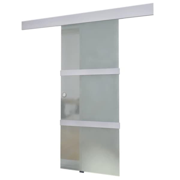 vidaXL Skyvedør glass og aluminium 178 cm sølv