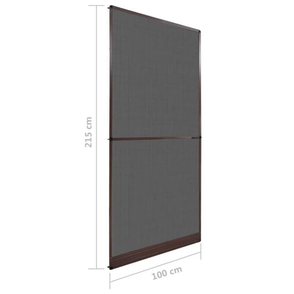 vidaXL Insektsnät med gångjärn för dörrar 100 x 215 cm brun
