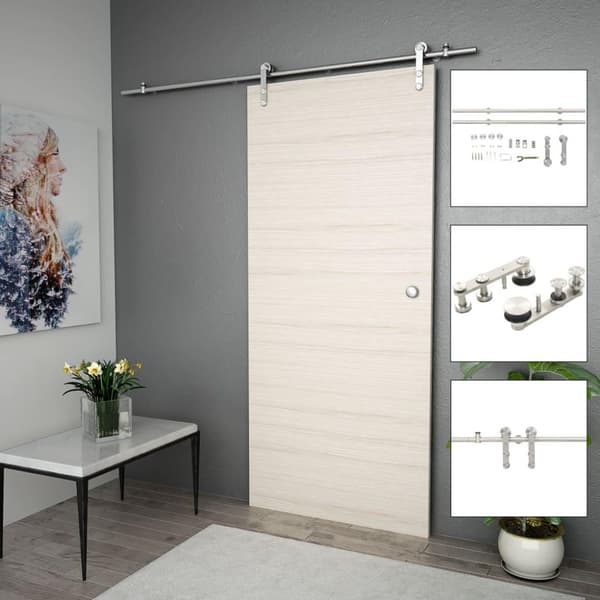 vidaXL Liukuoven asennustarvikkeet 183 cm ruostumaton teräs hopea