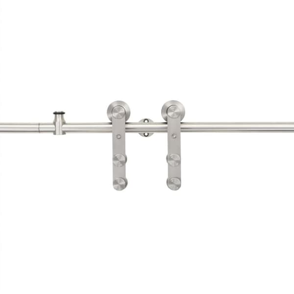 vidaXL hardwarekit til skydedør 183 cm rustfrit stål sølvfarvet