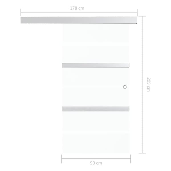 vidaXL skydedør med stop sikkerhedsglas og aluminium 90x205 cm
